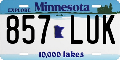 MN license plate 857LUK