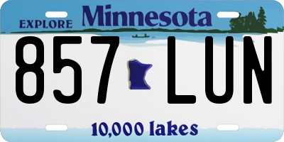 MN license plate 857LUN