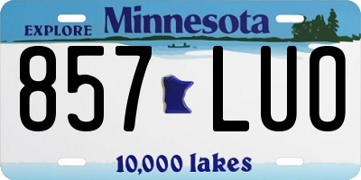 MN license plate 857LUO