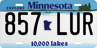 MN license plate 857LUR
