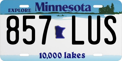 MN license plate 857LUS