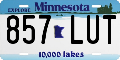 MN license plate 857LUT