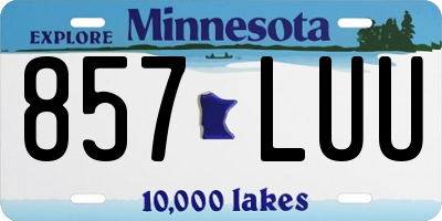MN license plate 857LUU