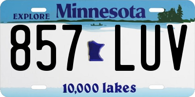 MN license plate 857LUV