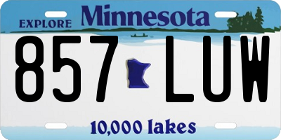 MN license plate 857LUW
