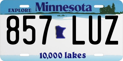 MN license plate 857LUZ