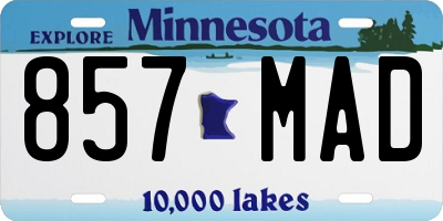 MN license plate 857MAD