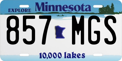 MN license plate 857MGS