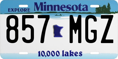 MN license plate 857MGZ