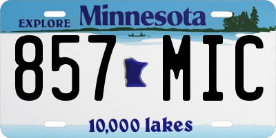 MN license plate 857MIC