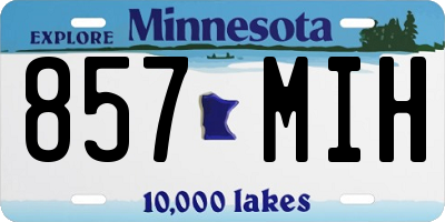 MN license plate 857MIH