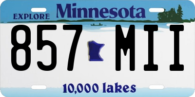 MN license plate 857MII