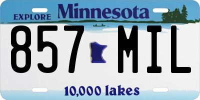 MN license plate 857MIL