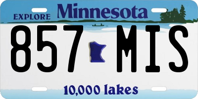 MN license plate 857MIS