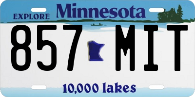 MN license plate 857MIT