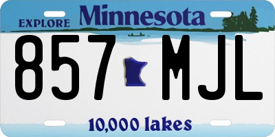 MN license plate 857MJL
