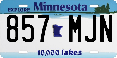 MN license plate 857MJN