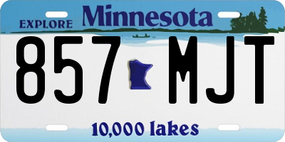 MN license plate 857MJT