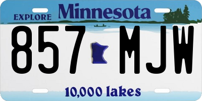 MN license plate 857MJW