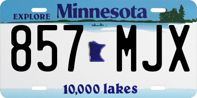 MN license plate 857MJX