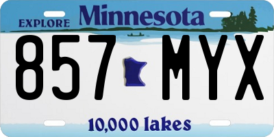 MN license plate 857MYX