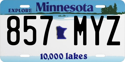 MN license plate 857MYZ