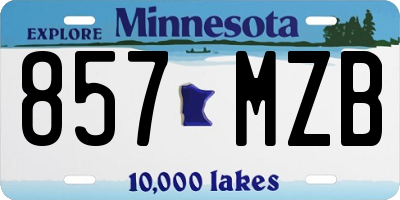 MN license plate 857MZB