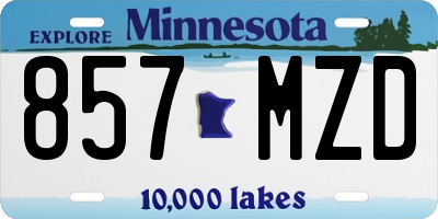 MN license plate 857MZD