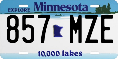 MN license plate 857MZE