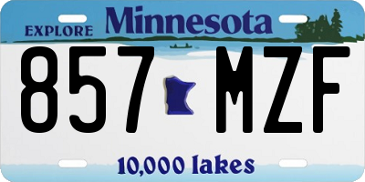 MN license plate 857MZF