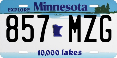 MN license plate 857MZG