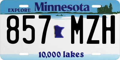 MN license plate 857MZH