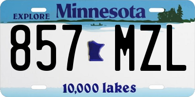 MN license plate 857MZL