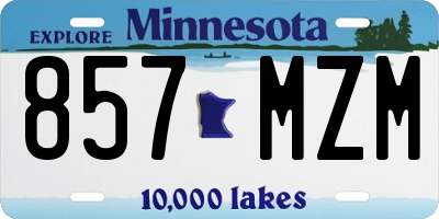 MN license plate 857MZM