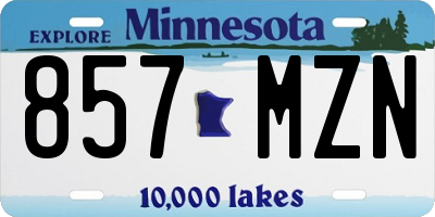 MN license plate 857MZN