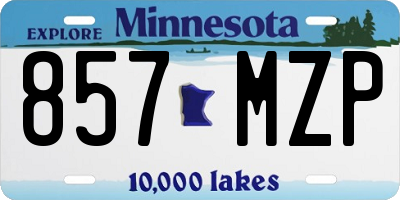 MN license plate 857MZP