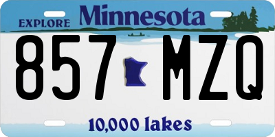 MN license plate 857MZQ