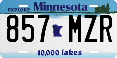 MN license plate 857MZR