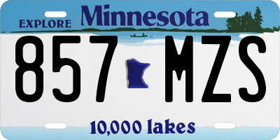 MN license plate 857MZS