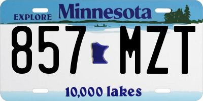 MN license plate 857MZT