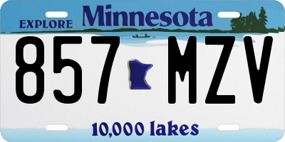MN license plate 857MZV