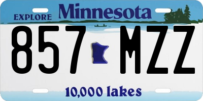 MN license plate 857MZZ