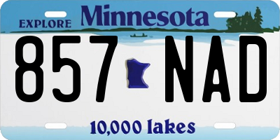 MN license plate 857NAD