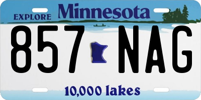 MN license plate 857NAG