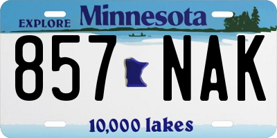 MN license plate 857NAK