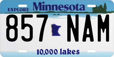 MN license plate 857NAM