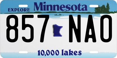 MN license plate 857NAO
