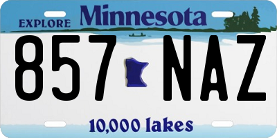 MN license plate 857NAZ