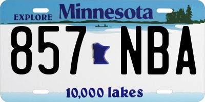 MN license plate 857NBA