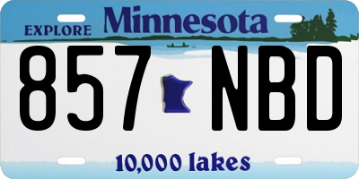 MN license plate 857NBD